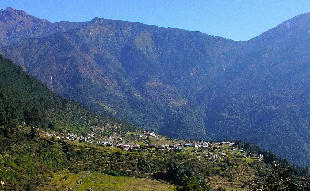 Melamchigaon village in the Helambu valley of Nepal, January 2012.