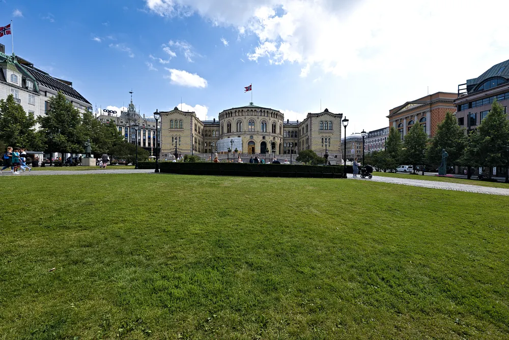 The Storting, Norway's parliament building in Oslo, 17 August 2022.