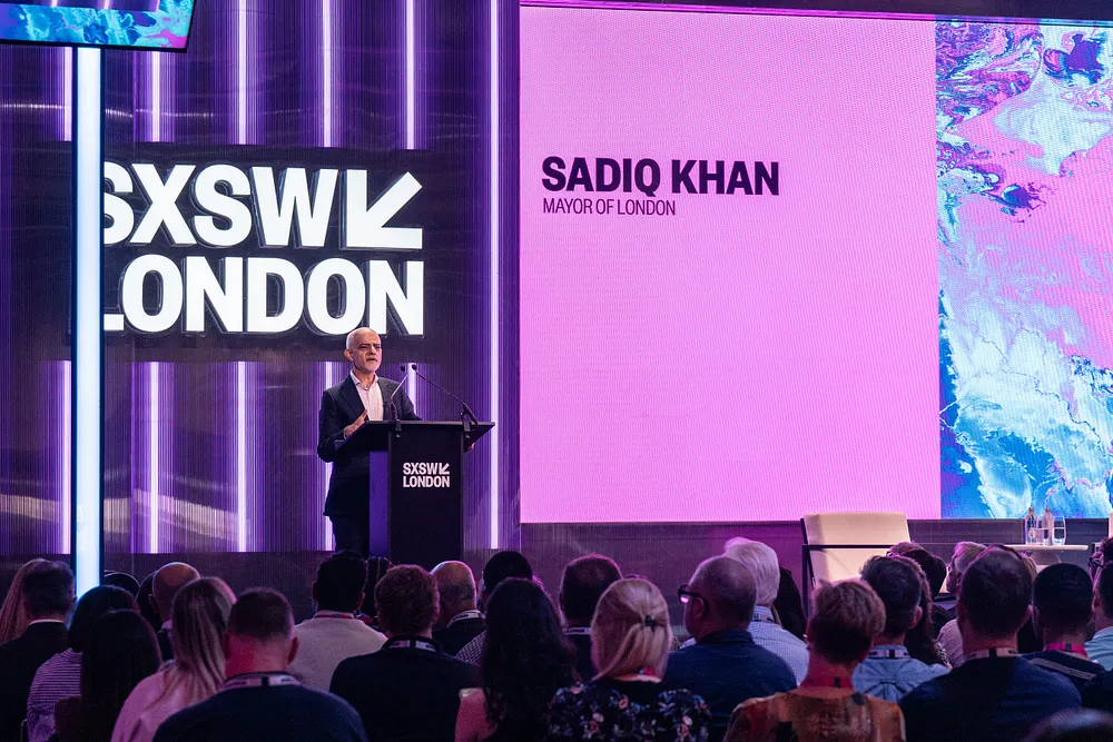 Sadiq Khan, Mayor of London, at South by Southwest London, 1 June 2026.
