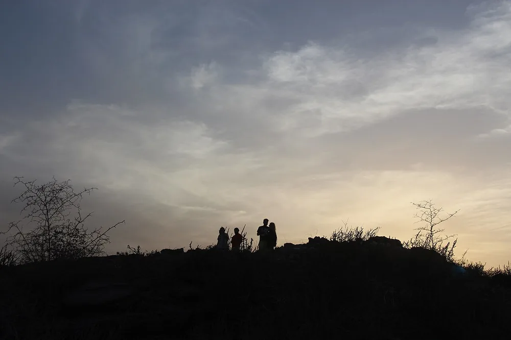 Hormuz Island in the Strait of Hormuz, Iran, at sunset, 24 January 2018.