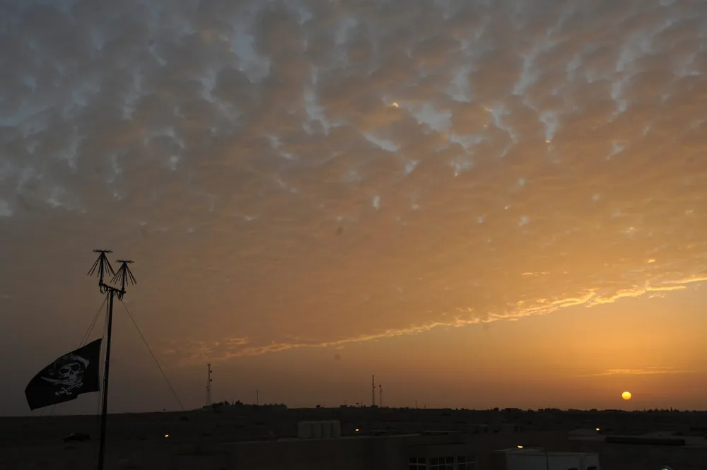 Sunrise over Muwaffaq Salti Air Base at Azraq, Jordan, 18 October 2010.