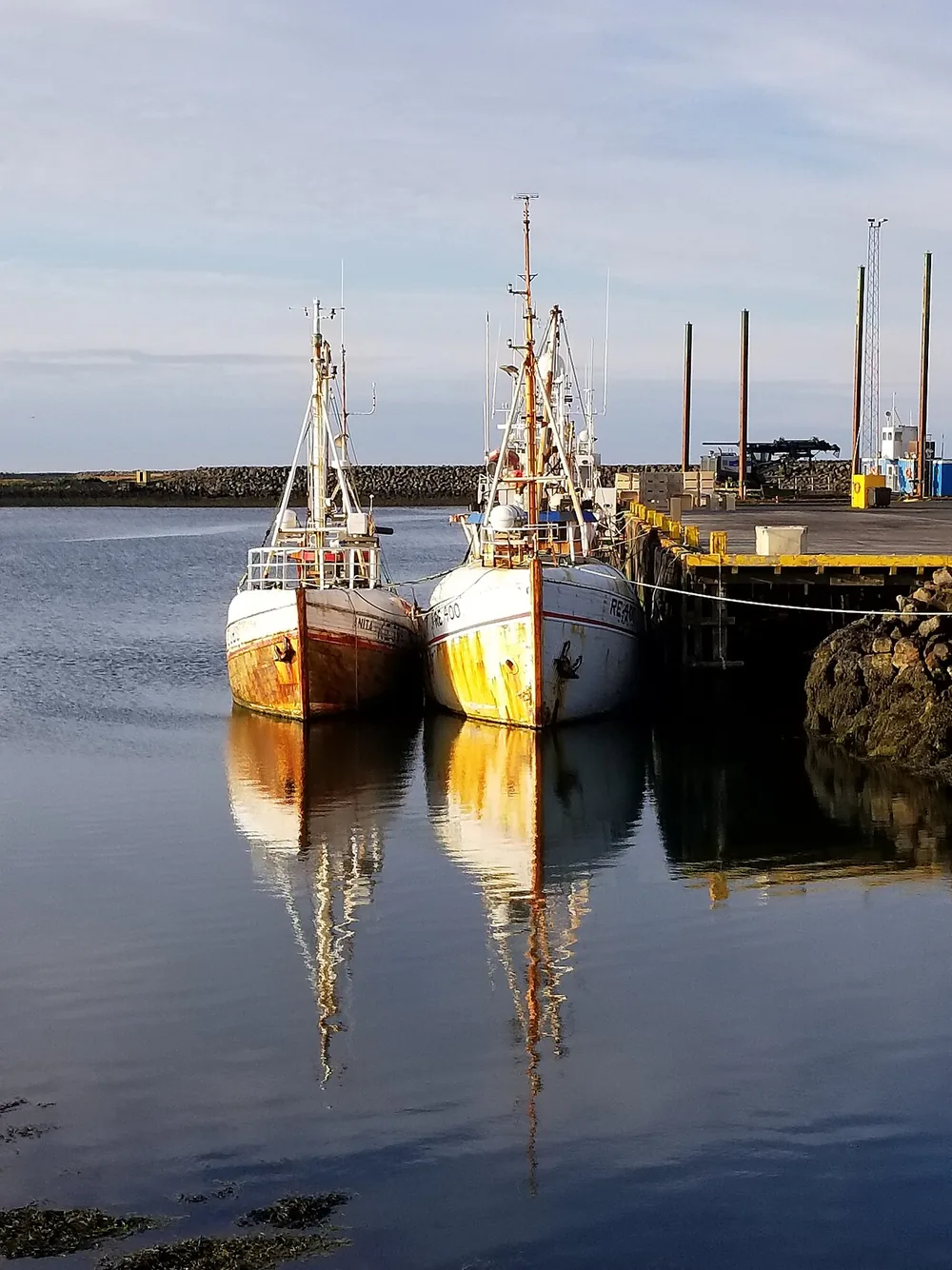 The fishing harbour at Grindavik on Iceland's Reykjanes coast, 2 August 2017.
