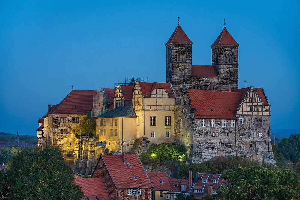 The castle and collegiate church in Quedlinburg, Saxony-Anhalt, Germany, 10 October 2018.