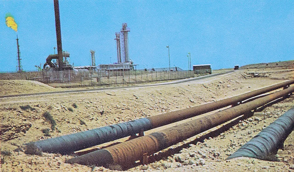 The Kharg Petrochemical Complex on Kharg Island in the Persian Gulf, Iran, September 1970.