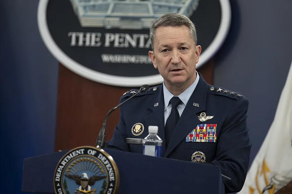 Secretary of Defense Pete Hegseth and Gen. Dan Caine conduct a press briefing at the Pentagon, Washington, D.C., 22 June 2025.