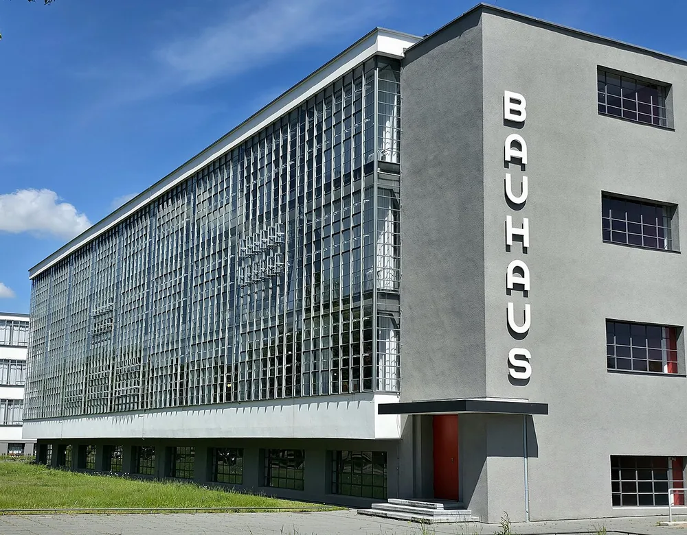Exterior of the Bauhaus building in Dessau, Saxony-Anhalt, Germany.