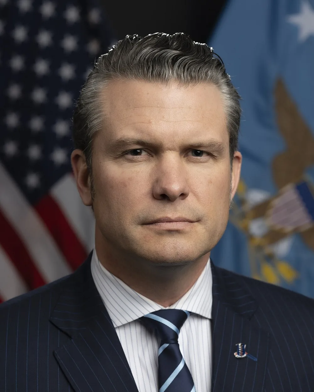 Official portrait of U.S. Secretary of Defense Pete Hegseth, 2025.