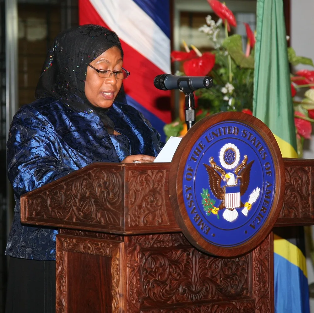 President Samia Suluhu Hassan of Tanzania in an official U.S. Embassy photograph.