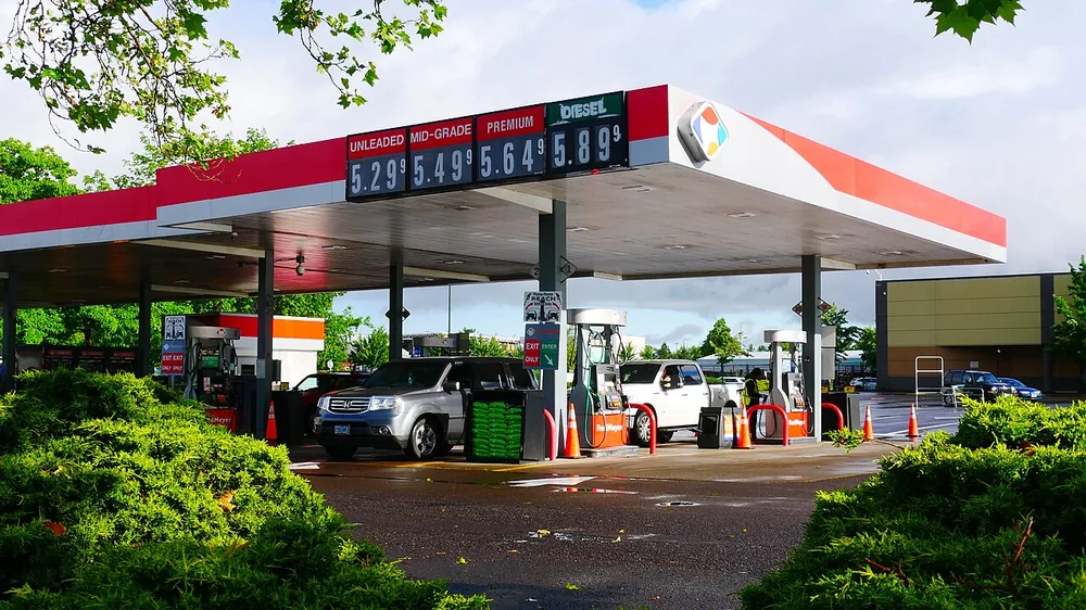 Posted gasoline prices at a Fred Meyer station on West 11th Avenue in Eugene, Oregon, on 5 June 2022.