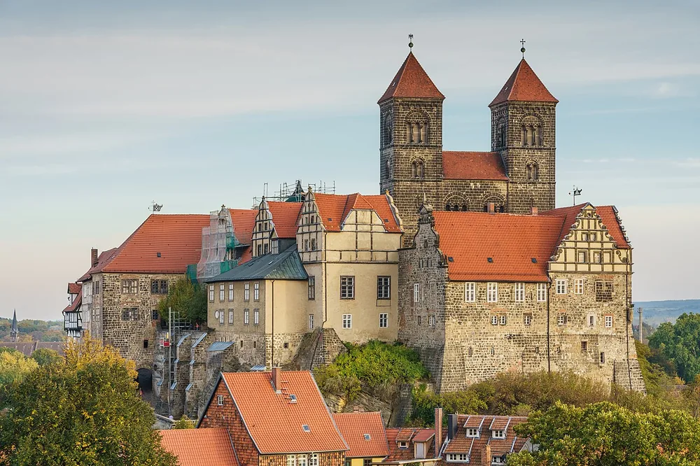 The castle and collegiate church in Quedlinburg, Saxony-Anhalt, Germany, on 9 October 2018.