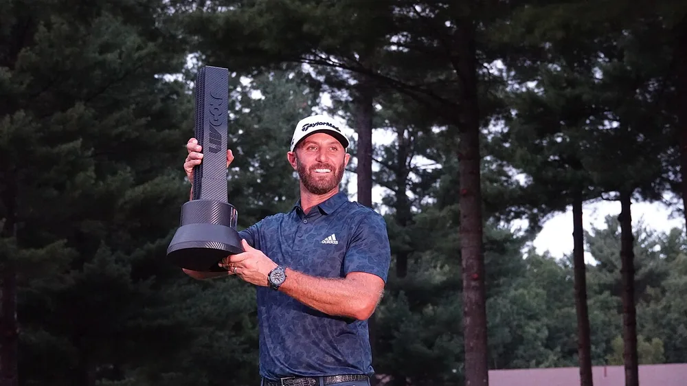 Dustin Johnson after winning a LIV Golf Boston event.