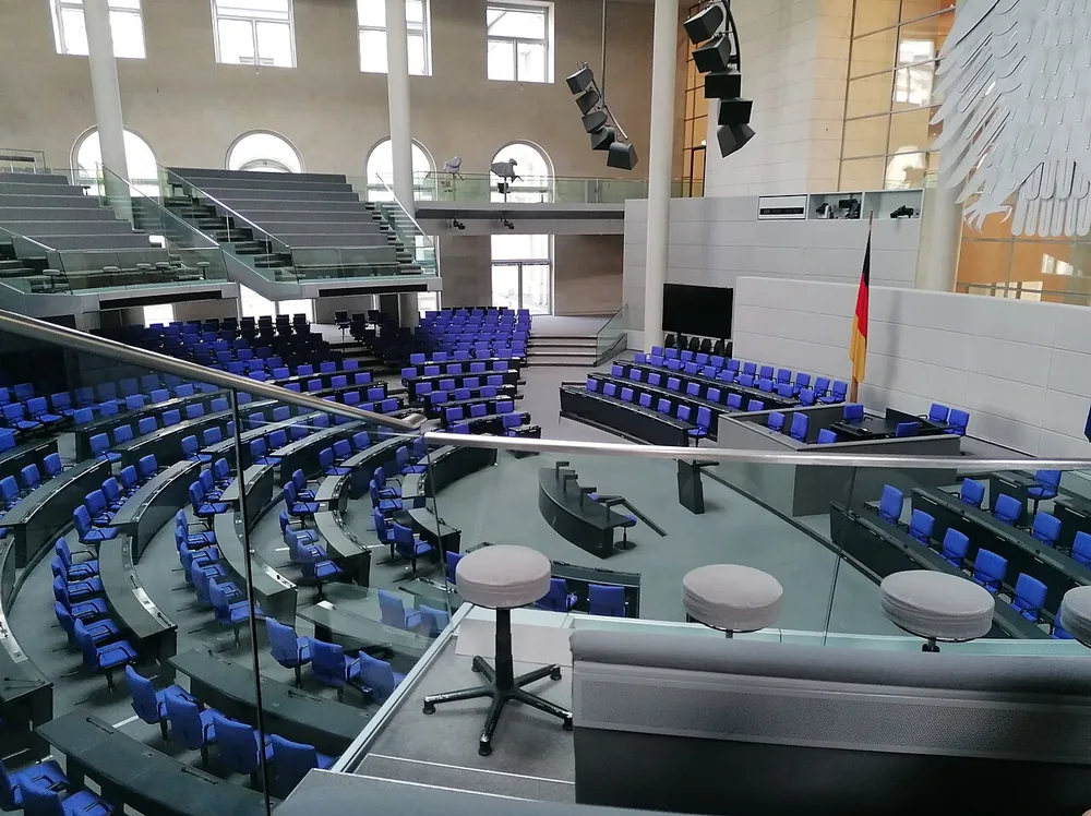 The plenary chamber of the German Bundestag in Berlin on 24 June 2023.
