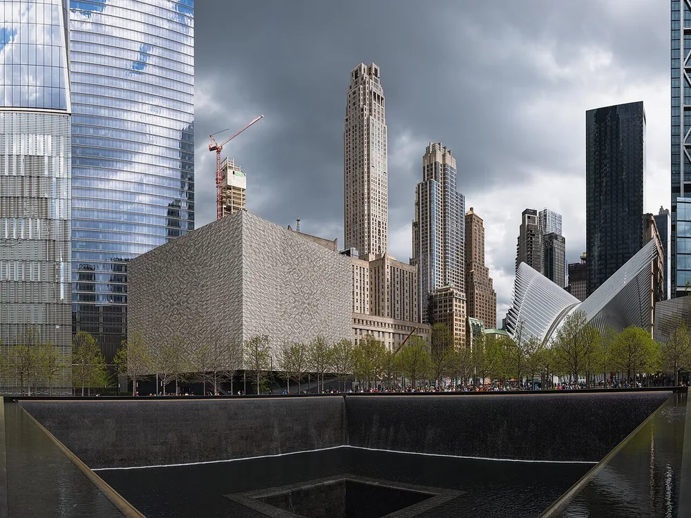 The National September 11 Memorial at the World Trade Center in Manhattan, New York.