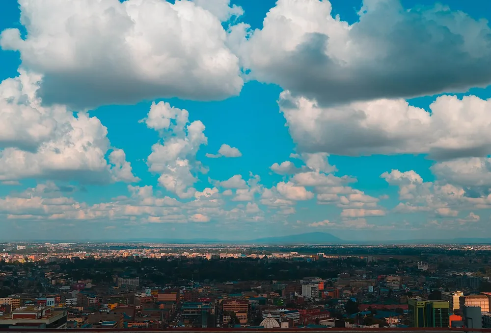 The Nairobi skyline in Kenya.