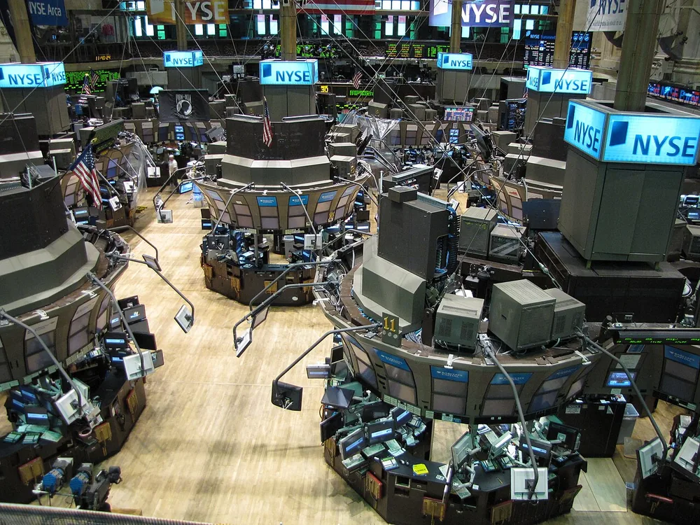 The New York Stock Exchange building on Wall Street in New York City.