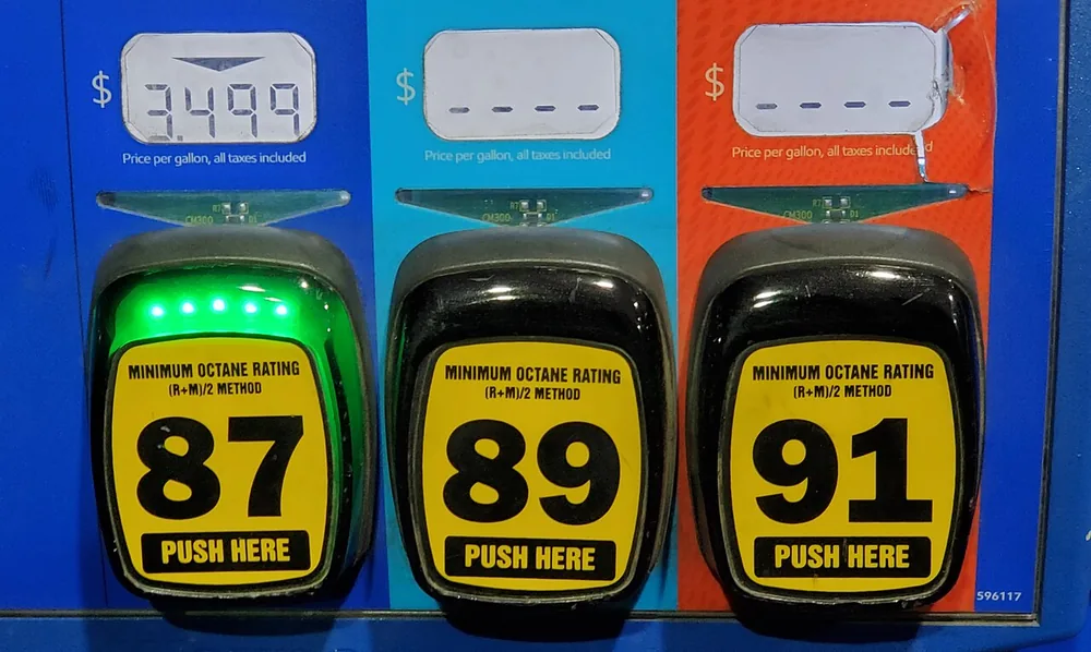 A gasoline pump in California.