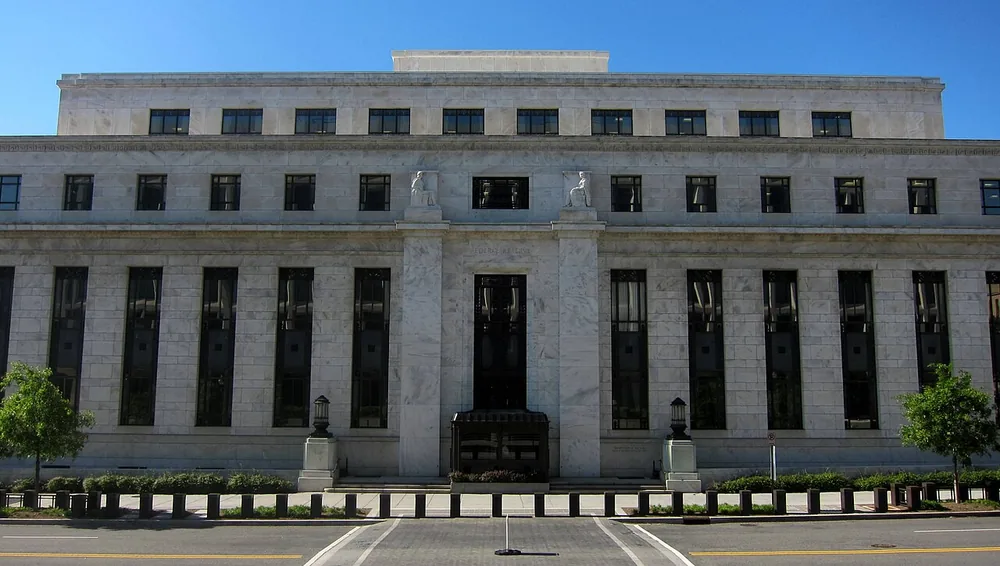 The north side of the Marriner S. Eccles Federal Reserve Board Building in Washington, D.C.