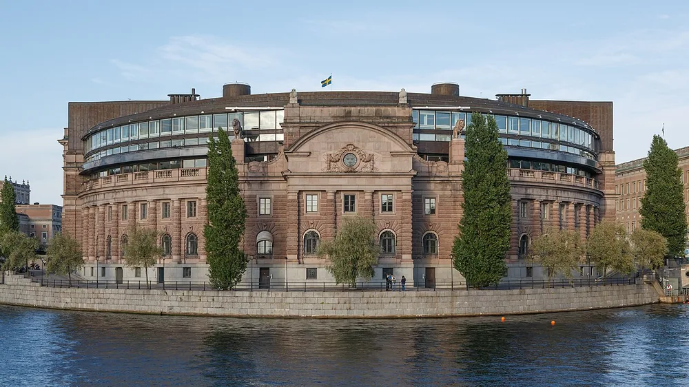 The Riksdag, Sweden's parliament building, in Stockholm.