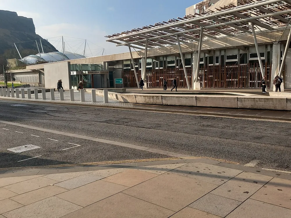 The Scottish Parliament building at Holyrood, Edinburgh, in 2024.