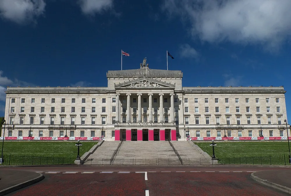 Stormont Parliament Buildings in Belfast, photographed during the Giro d'Italia in May 2014.