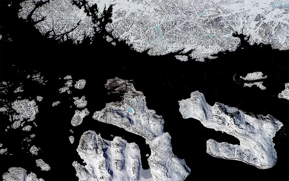 The city of Nuuk, Greenland, in a Hodoyoshi-1 satellite view from 10 May 2017.