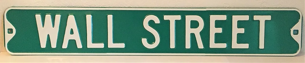 The Wall Street street sign in New York City, October 2021.