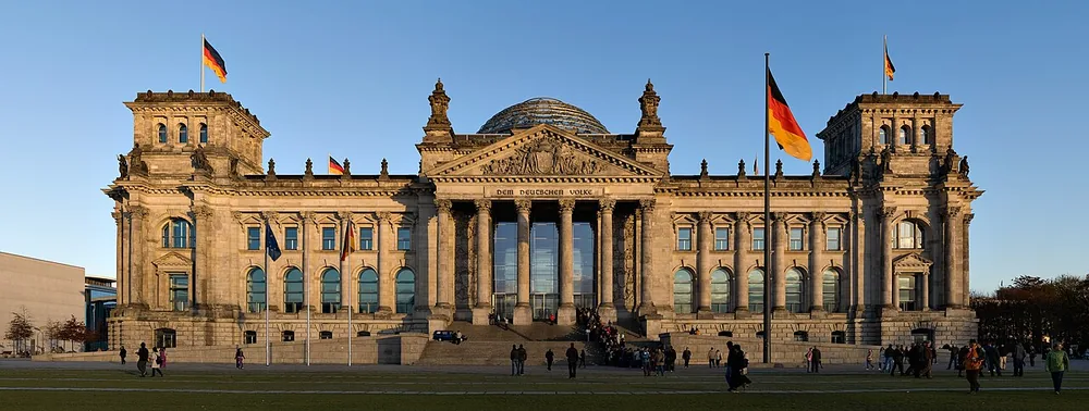 Reichstag building, Berlin, before sunset, 2010.
