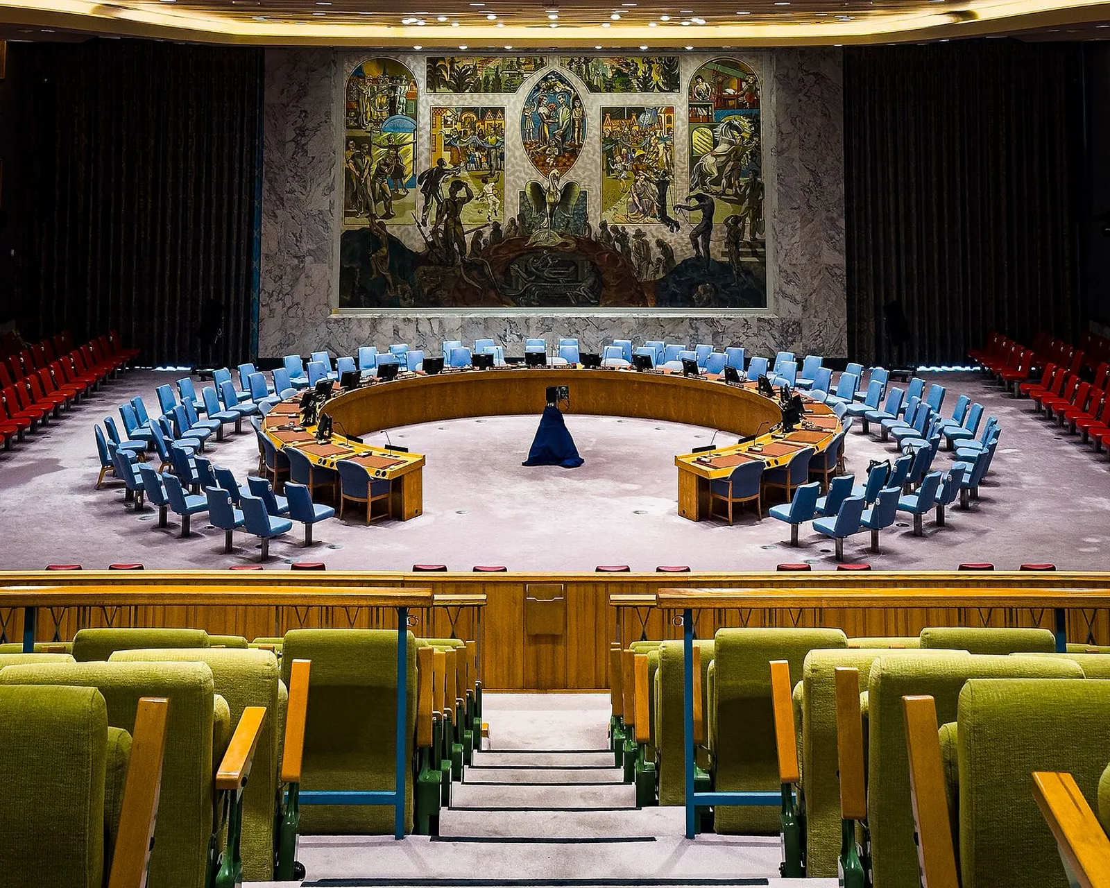 The United Nations Security Council chamber, New York.