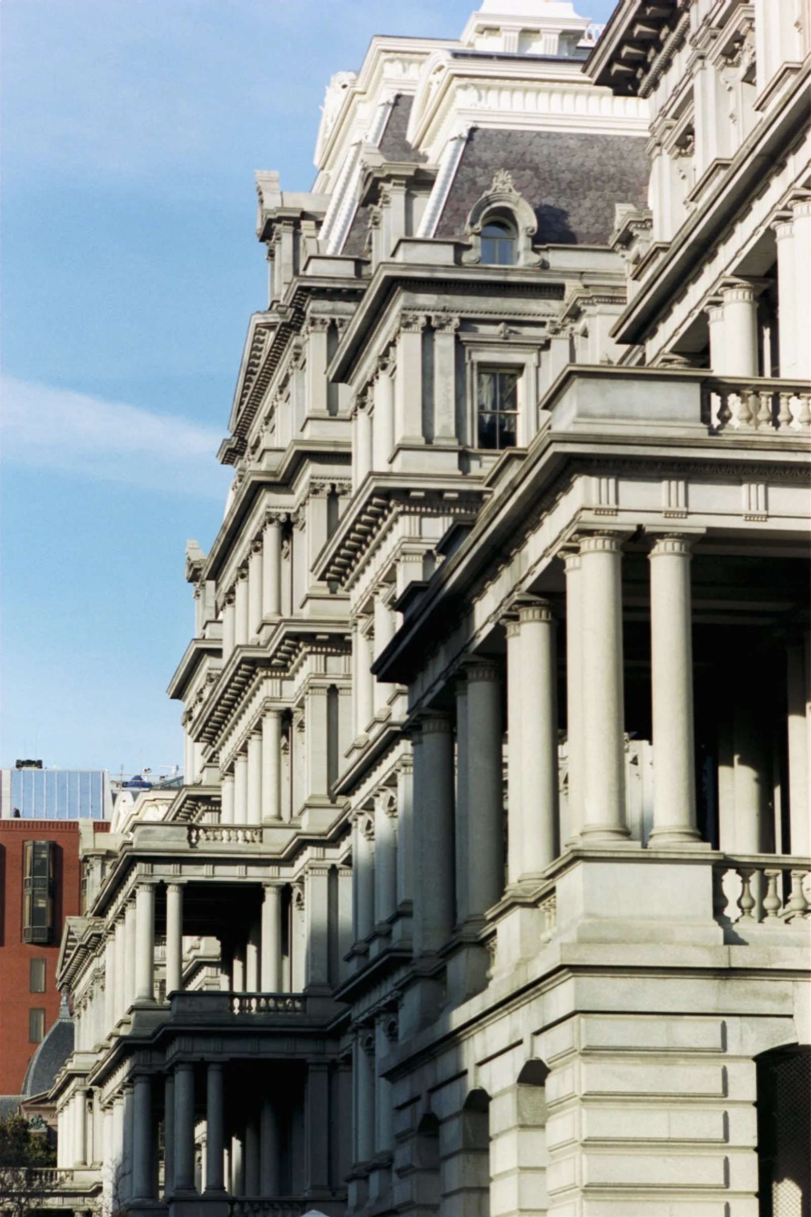 The Eisenhower Executive Office Building next to the White House, used by senior presidential staff