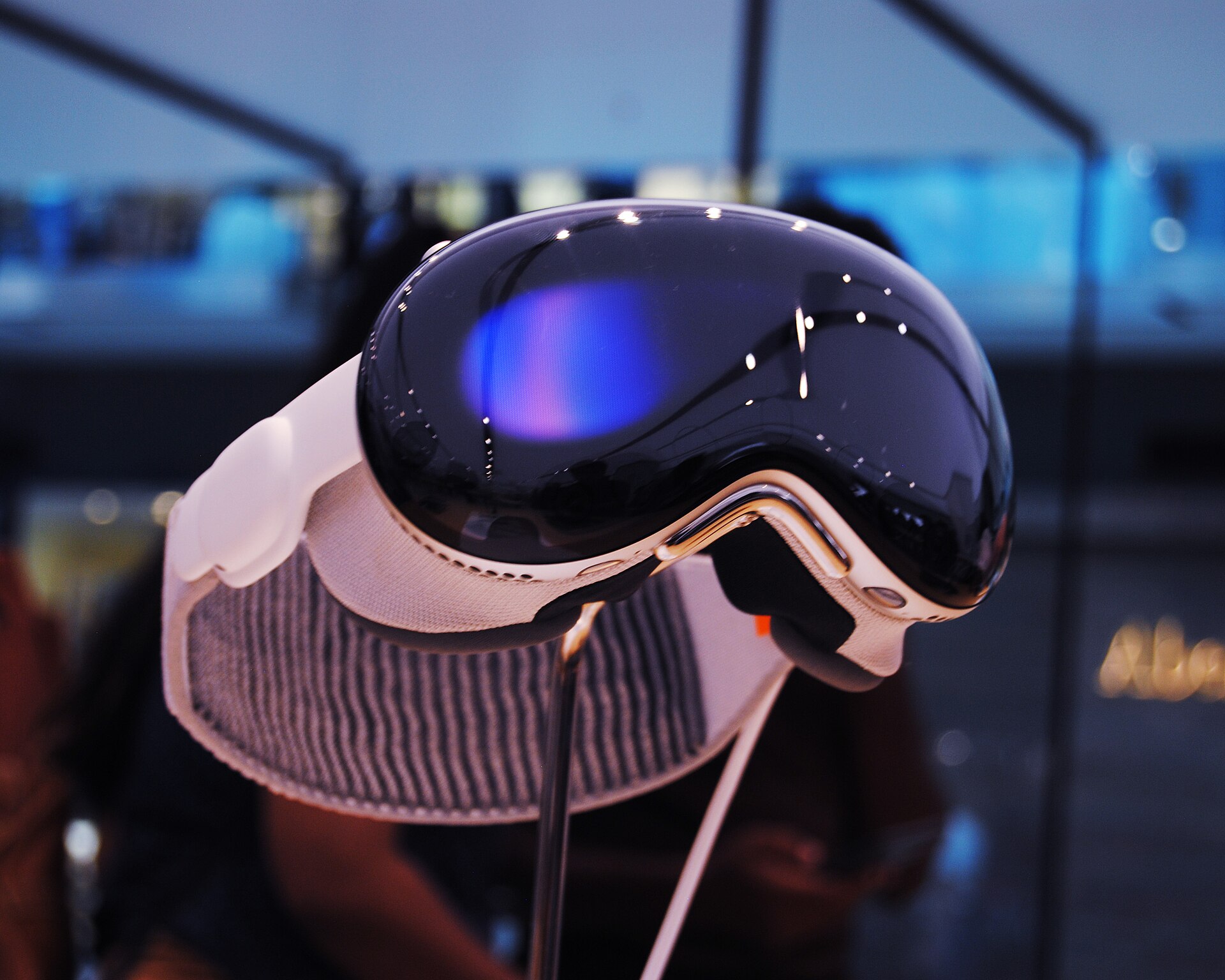 apple vision pro on display